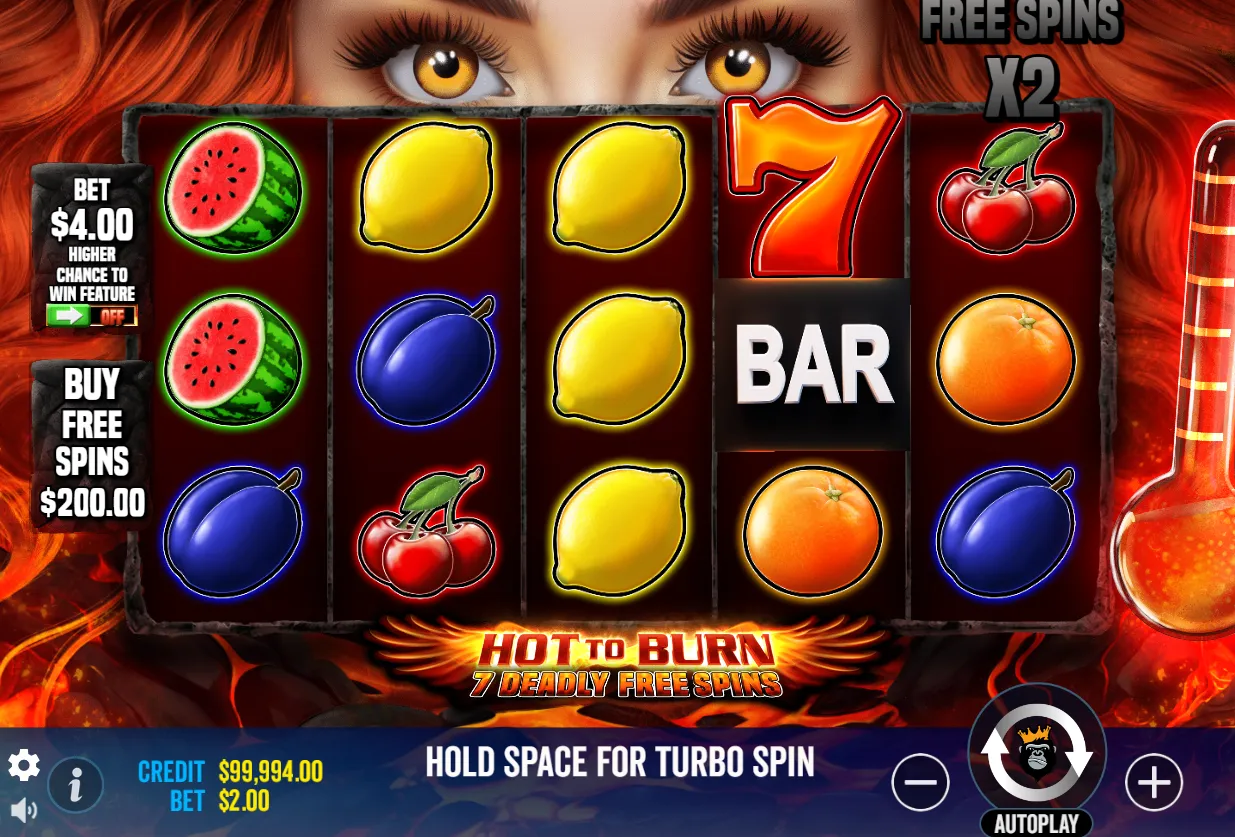 Hot to Burn 7 Deadly Free Spins Slot